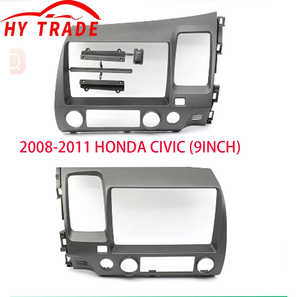 9-дюймовая Автомобильная Аудиомагнитола 2Din, адаптер рамы Fascia ДЛЯ Honda Civic 2008-2011, MP5, DVD-плеер, фитинг, головное устройство, крышка панели, комплект отделки