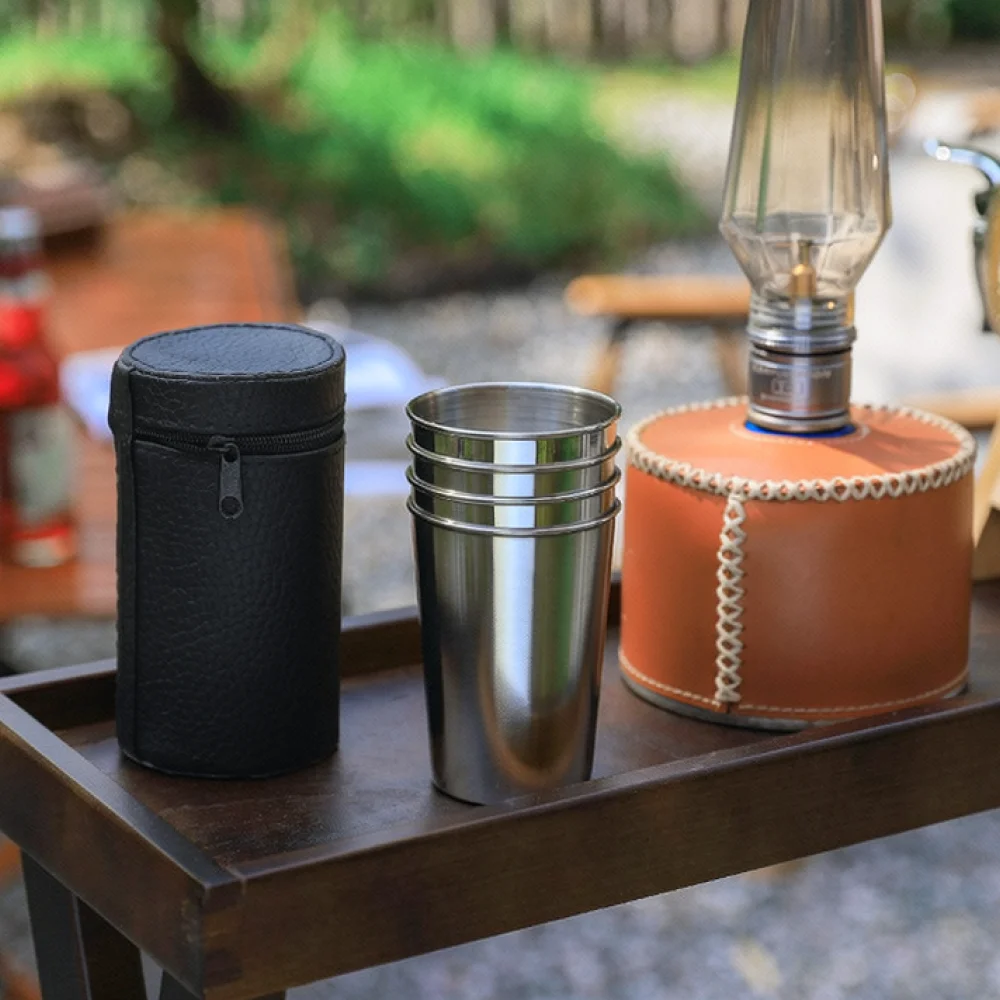 Portable Mini Camping Drinkware Set Stainless Steel Outdoor Hiking Travel Picnic Mug Durable Lightweight Vessel