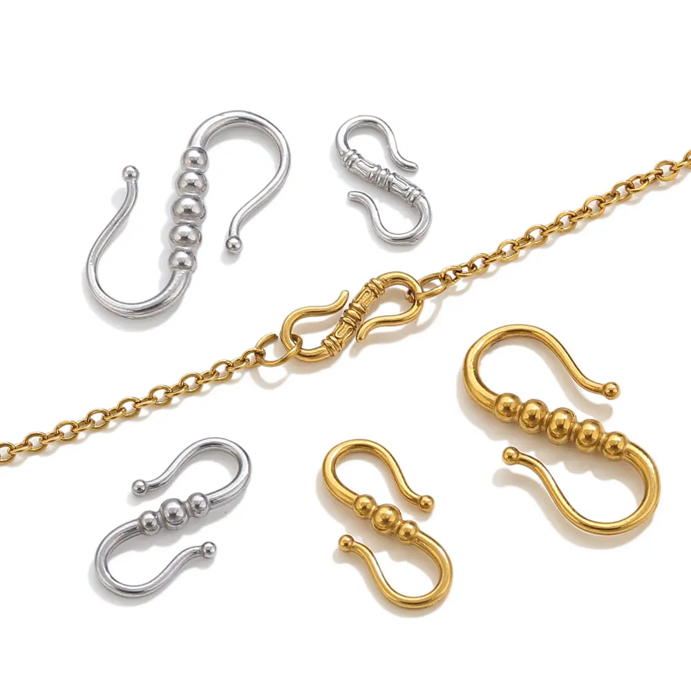 6 قطعة مشبك من الفولاذ المقاوم للصدأ هوك موصلات لصنع المجوهرات S-نوع المشابك قلادة سوار Findings بها بنفسك النتائج مجوهرات الحرف