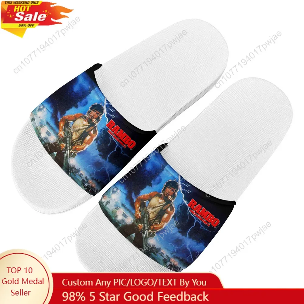 John Rambo F-First B-Blood Slippers Home Water Shoes Mens Womens Summer Slipper Retro Indoor Outdoor Shower light Pool Sandals