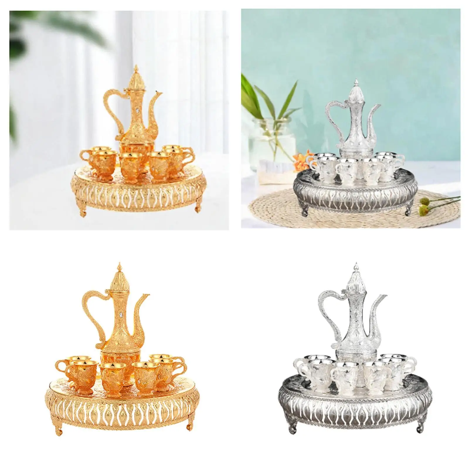 

Турецкий чайный сервиз, подарок на новоселье, посуда для напитков, графин для вина с 6 чашками для спальни, праздника, свадьбы, столовой, дня рождения