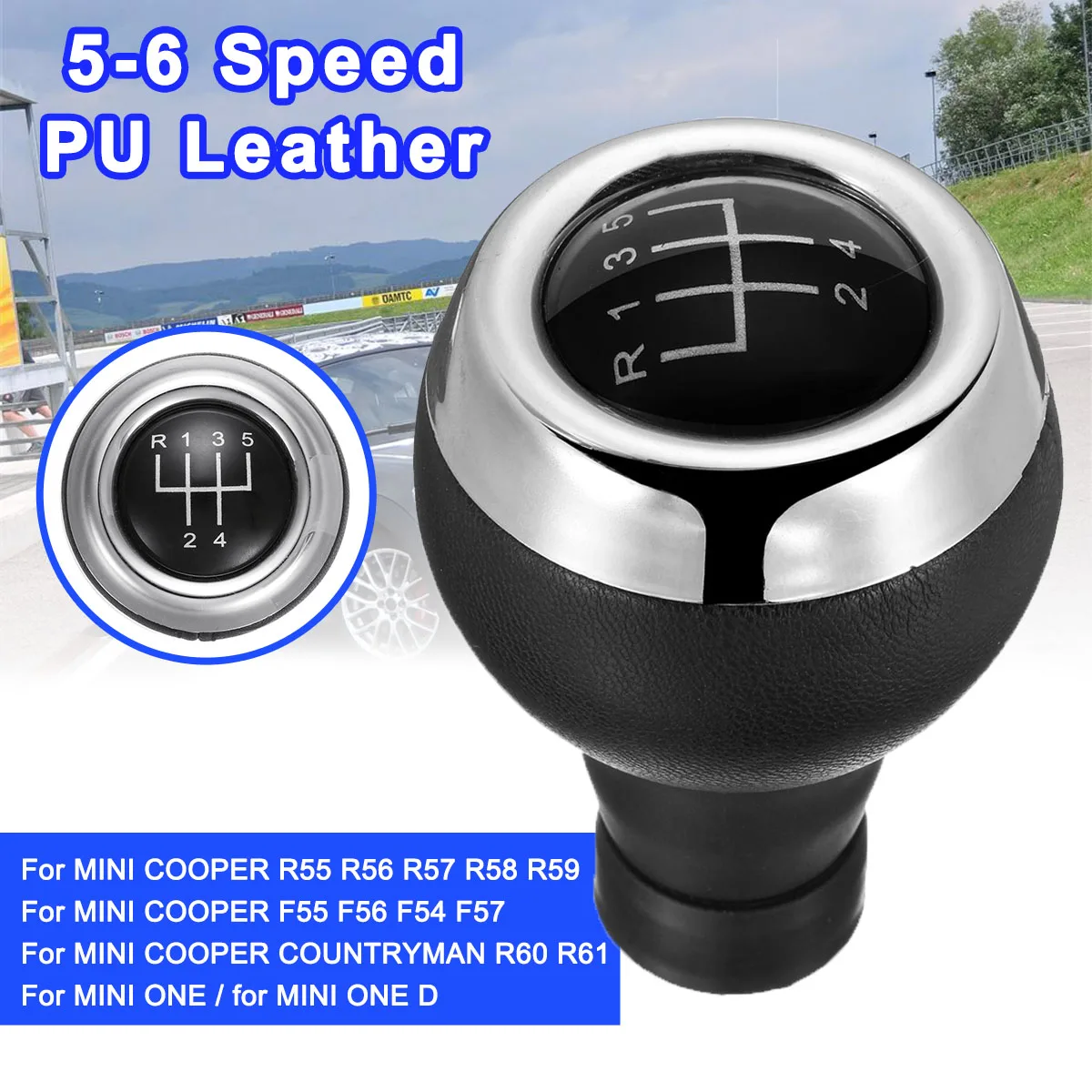 Car 5 6 Speed Gear Shift Knob MT Lever Shifter Knob Head For Mini Cooper R55 R56 R57 R58 R59 R60 R61 F54 F55 F56 F57