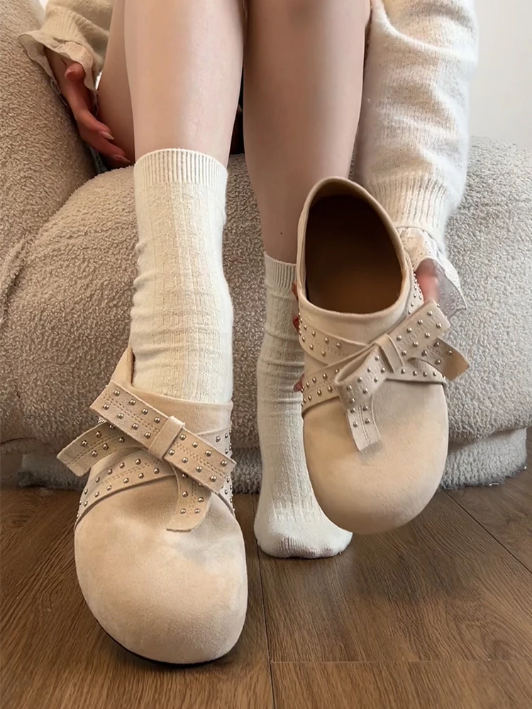 

Ретро туфли на толстом каблуке с увеличенной высотой, полностью закрытые, весна 2026, для улицы, под юбки, с узлом, универсальные, одинарные