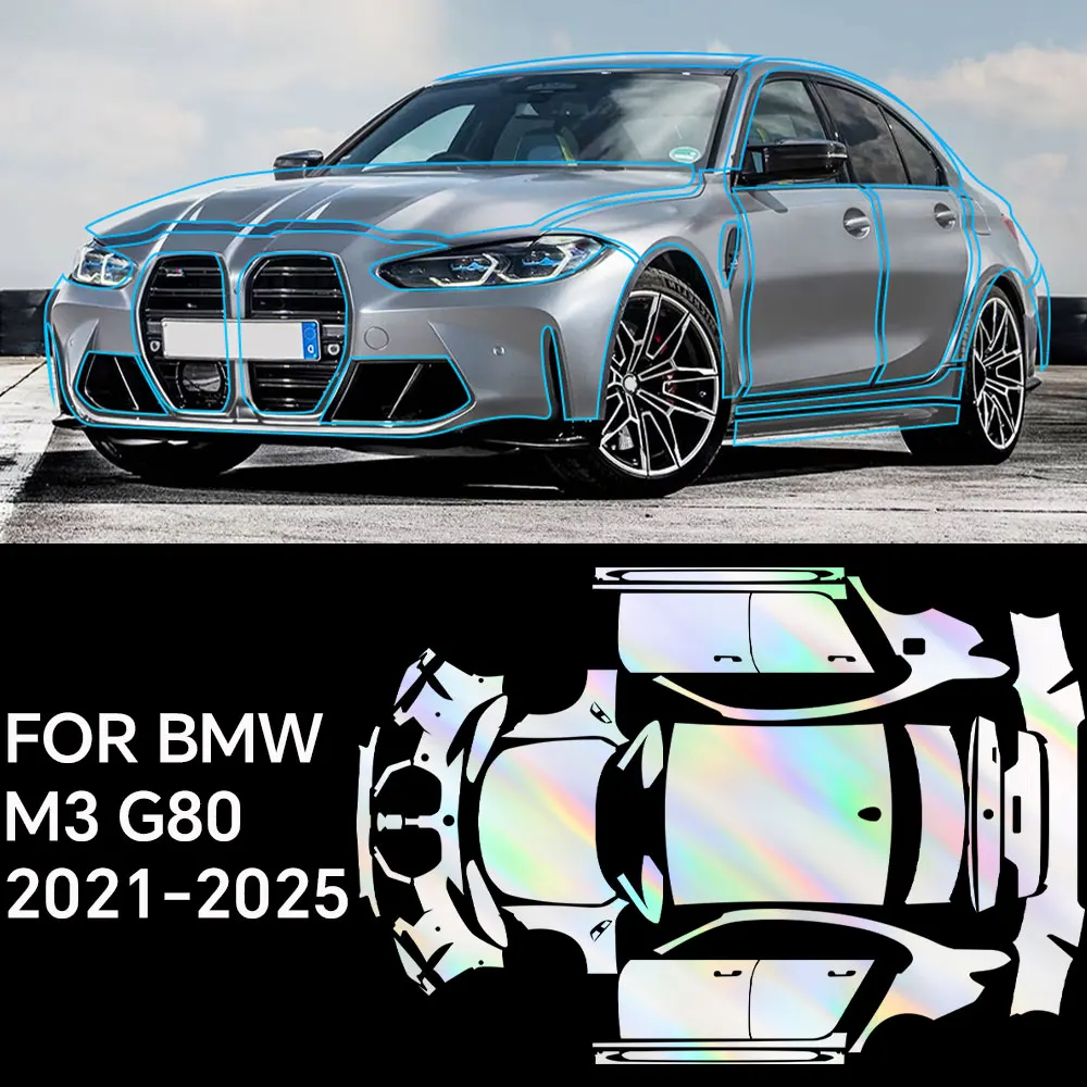 

For BMW M3 G80 2021-2025 Full Vehicle Clear Bra PPF Paint Protection Film 9Mil TPU Transparent Anti Scratch Car Wrap Film