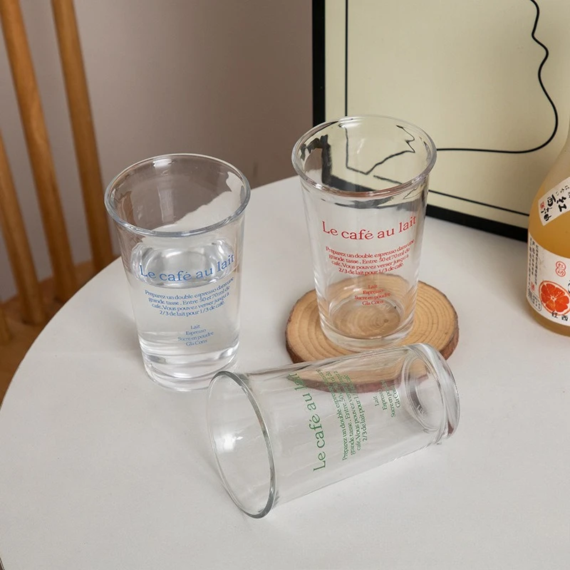 Concise Style Coffee Cups 350ML Clear Water Mugs Heat-resistant Drinking Glass Bottle Coffee Milk Cup Home Breakfast Tea Cup