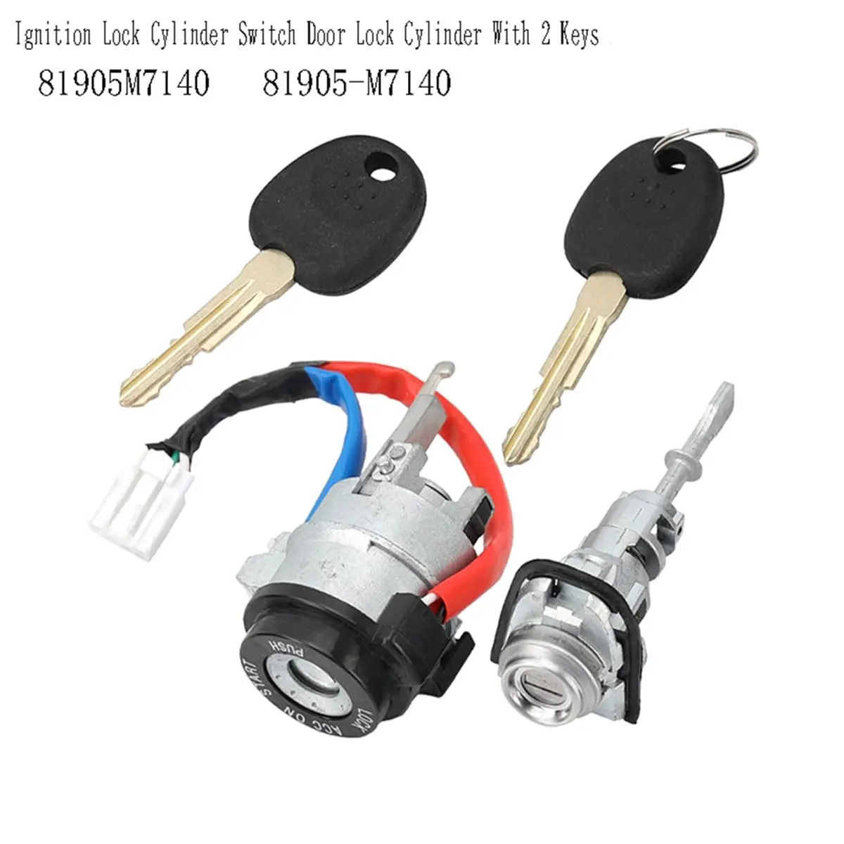 A67F 81905M7140 Ignition Lock Cylinder Switch Door Lock Cylinder with 2 Keys for Kia Forte 2019-2021 81905-M7140