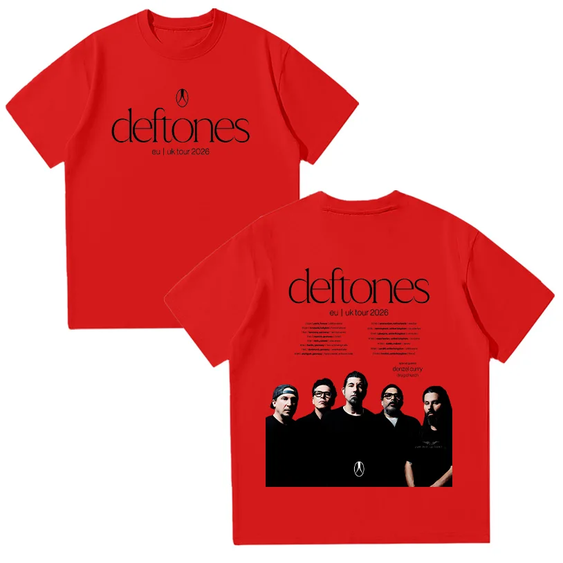 Deftones EU UK Tour 2026 T-shirts Deftones Rock Band Metal Casual