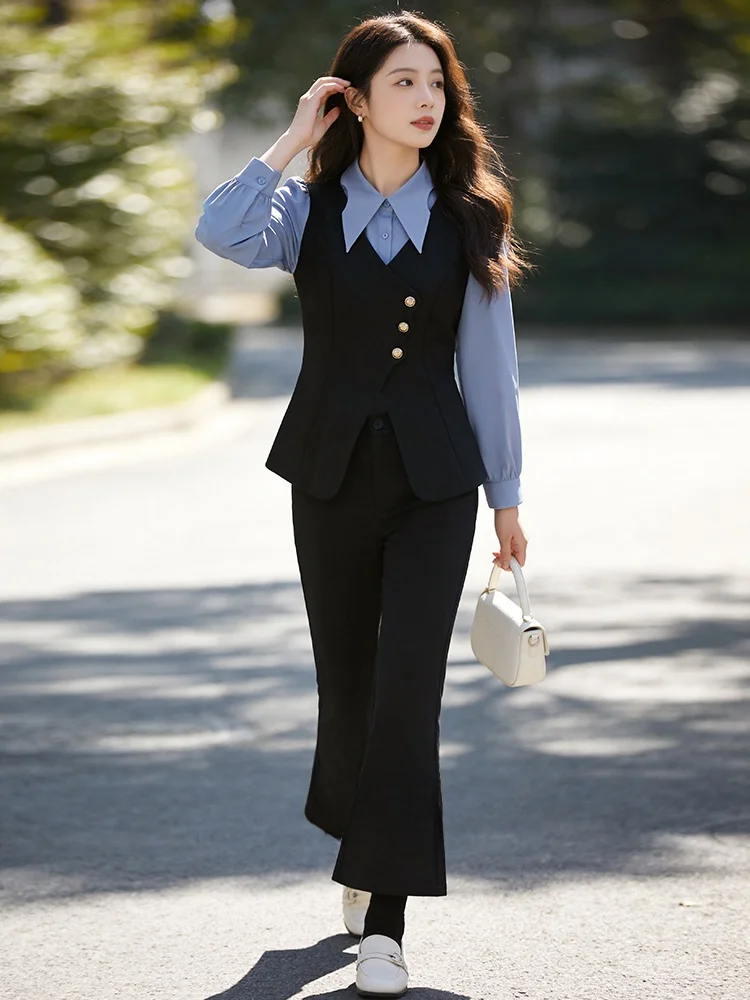 

Модный элегантный домашний комплект больших размеров для женщин, весна 2026, новинка, из полиэстера, с длинными рукавами и брюками