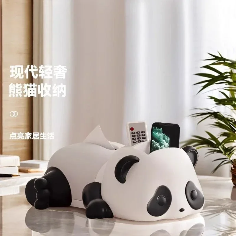 Panda tissue box, living room high-value storage box, remote control, high-end atmospheric coffee table, dining table carton
