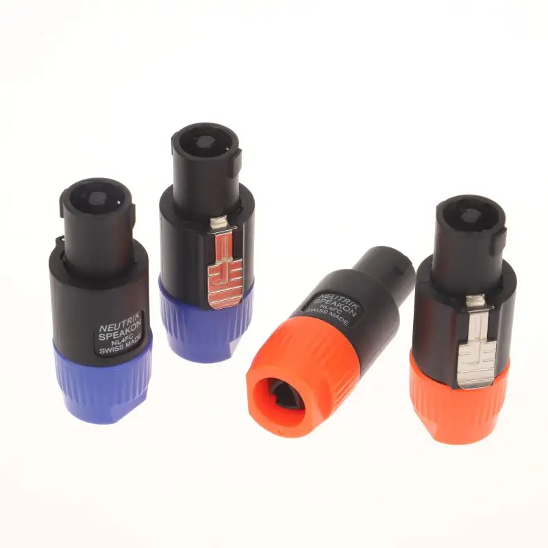 

2Pcs LED PowerCon AC Coupler Adapter Extender Connector High Quality NL4FC Speakon Panel Mount Straight Adapter Blue Orange