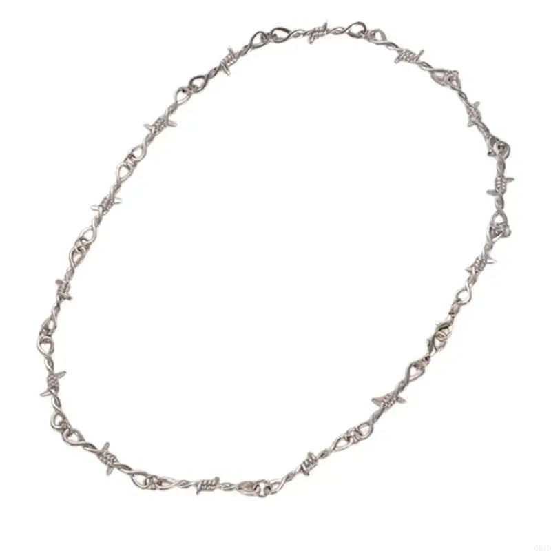 Gothic Punk Exaggerated Necklace Punk Barbed Wire Brambles Link Chain Gift