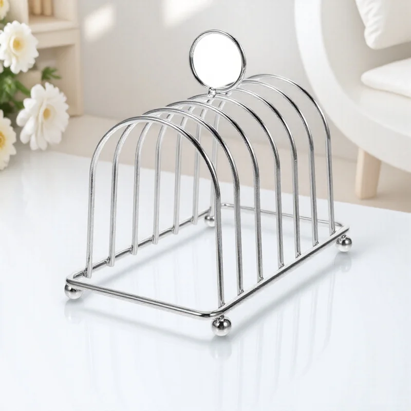 

Kitchen Bread Rack Metal Toast Stand with Beautiful Color Thick Coating Efficient Cooling Space Saving Countertop Organizer