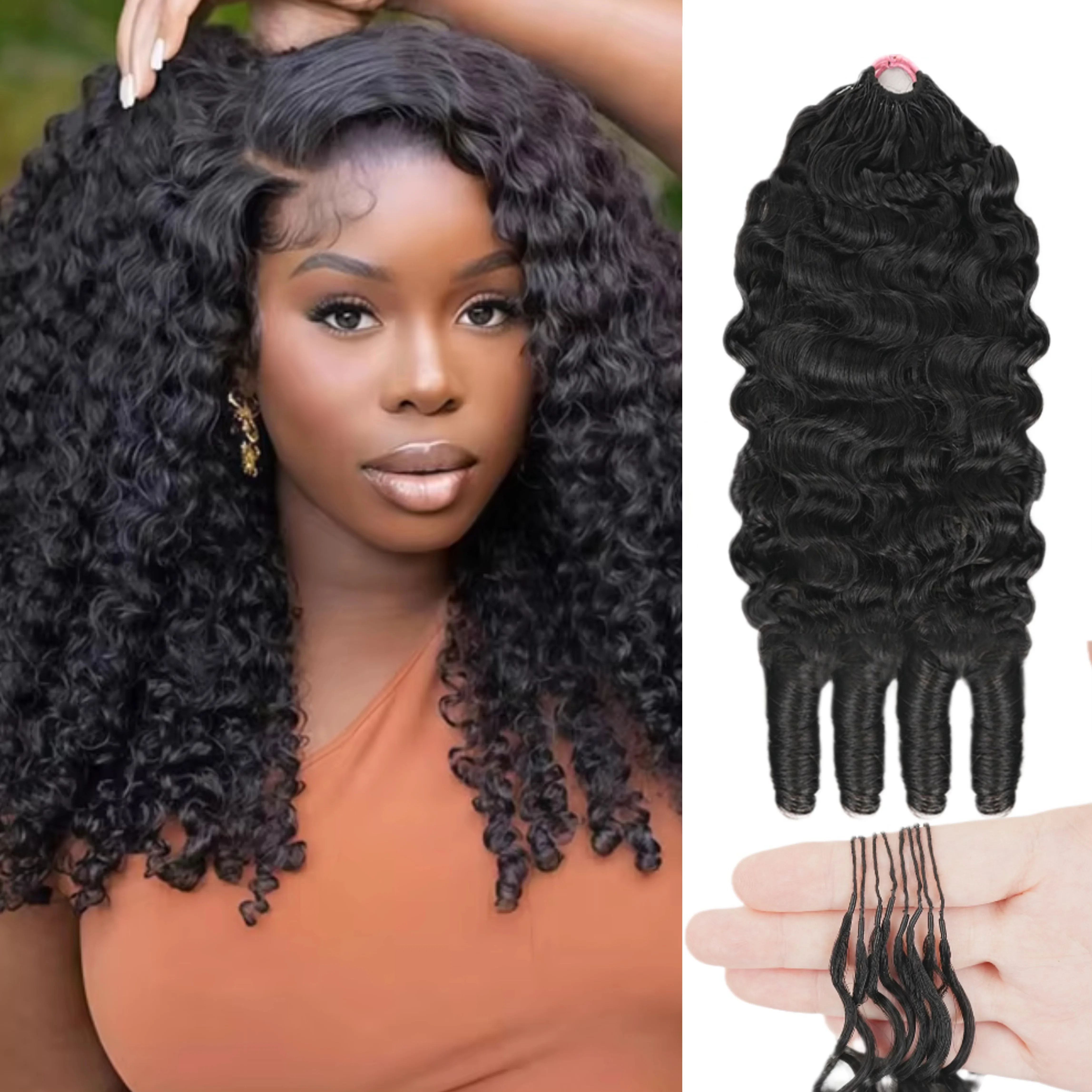 

100% натуральные бирманские кудрявые волосы для крючкового плетения, предварительно разделенные, без узлов, с эффектом перьев, Реми-волосы, 30 дюймов, для женщин