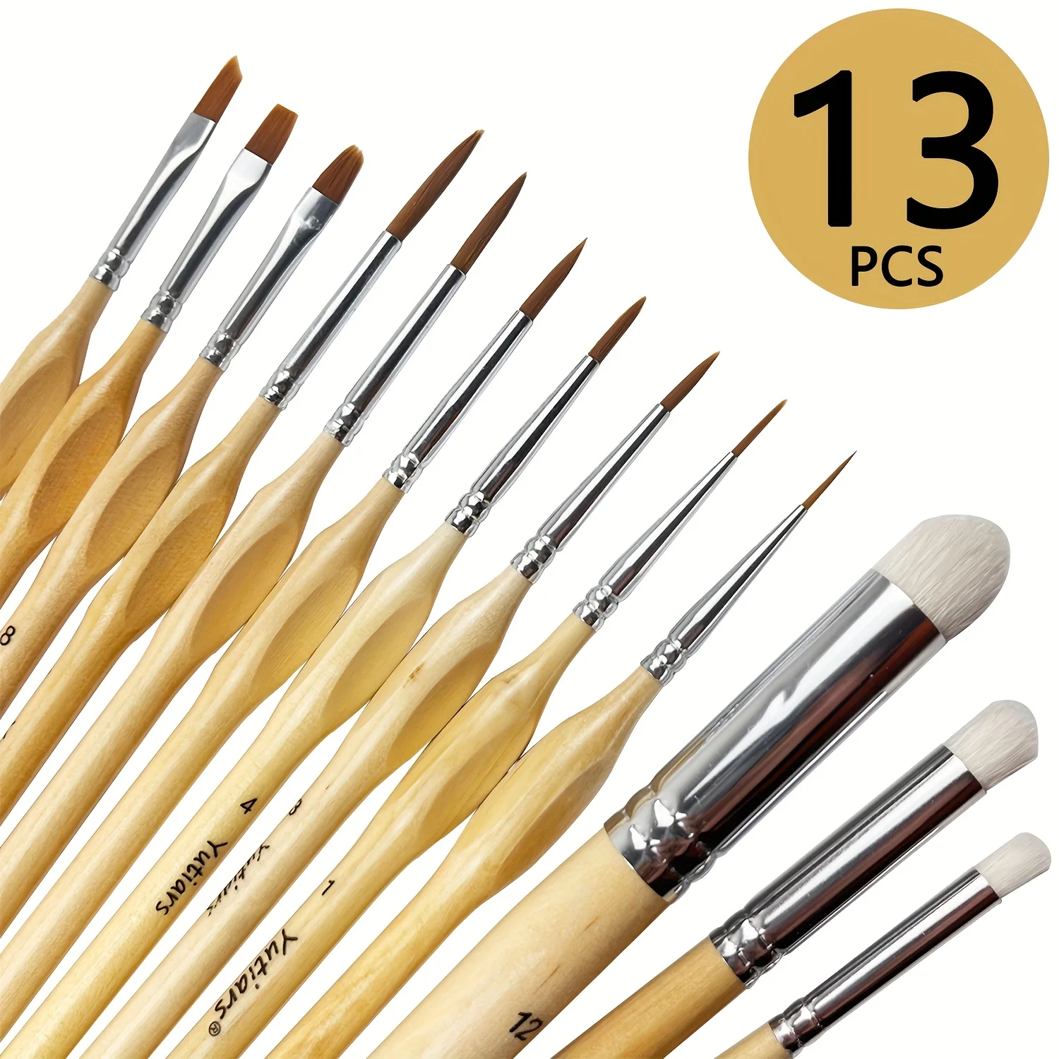 

Miniature Paint Brushes, 13PC Fine Detail Paint Brush Set, Mini Small Painting Brushes for Art, Crafts, Acrylic, Watercolor, Oil