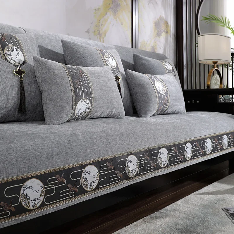 غطاء وسادة أريكة من الخشب الصلب الصيني لغرفة المعيشة، غطاء مقعد، منشفة أريكة الزاوية، غطاء أريكة، غطاء أريكة الأثاث