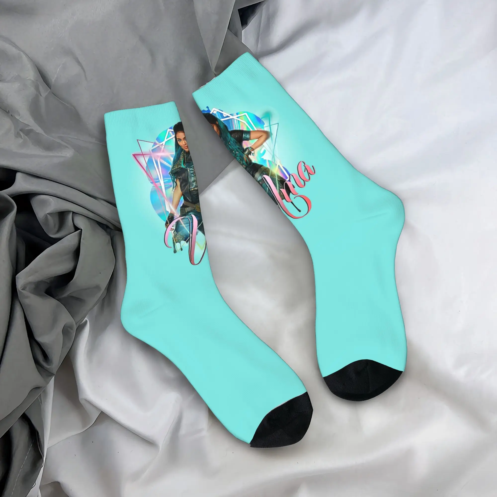 Uma Princess – Descendants 3 Socken, Harajuku, schweißabsorbierende Strümpfe, ganzjährige lange Socken für Unisex-Weihnachtsgeschenke