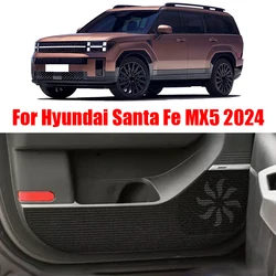 for Hyundai Santa Fe MX5 2024 Car door anti kick pad made of leather material for interior protection