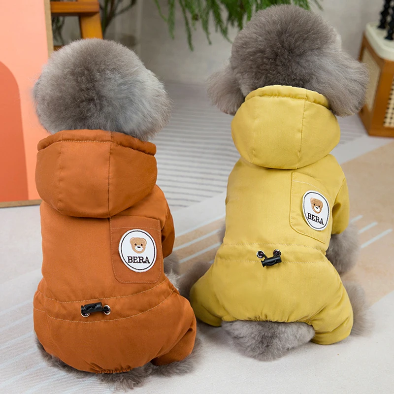 Winter Warm Pet Dog Clothes Thickened Dog Jumpsuit Plush Pet Jacket for Small Medium Dogs Chihuahua Yorkie Clothing Pet Supplies