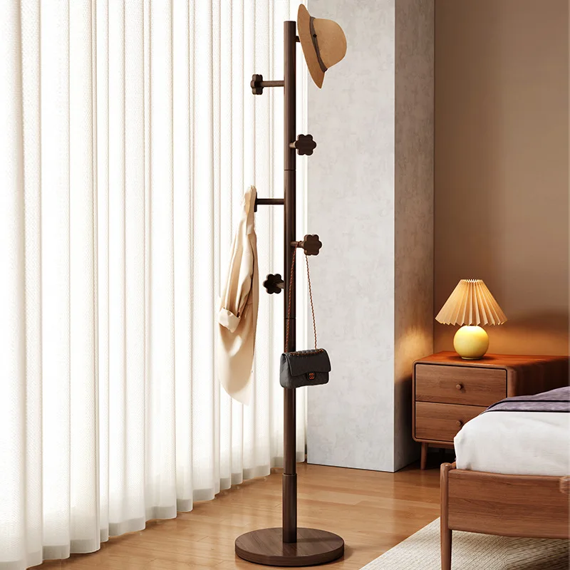 Solid wood living room household room hanging clothes rack vertical hanging clothes rod bedroom hanger floor