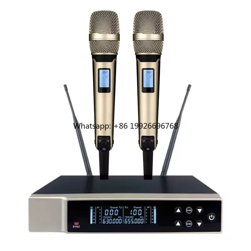 

SKM9000 UHF 200 Frequency Conversion Suitable for Church Stage Performances Dual Channel Metal Wireless Handheld Microphone