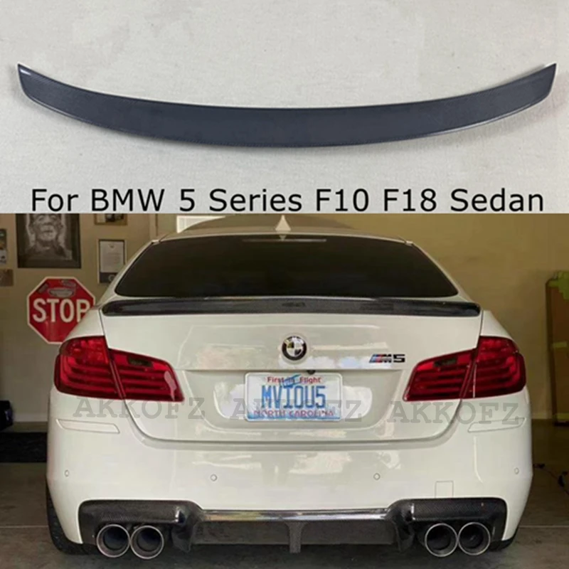 

For BMW 5 Series F10 F18/F10 M5 Sedan 3D Style Carbon Fiber Rear Spoiler Trunk Wing 2009-2017 FRP Glossy Black Forged Carbon