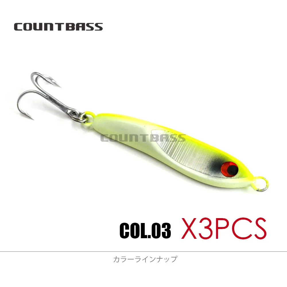 Count bass 3pcs 16g 0,6 oz Glow Sea Bass Jig mit Drillings haken, Micro Jigging Angel köder, Mini Metal Jig Angel köder – Detail 10