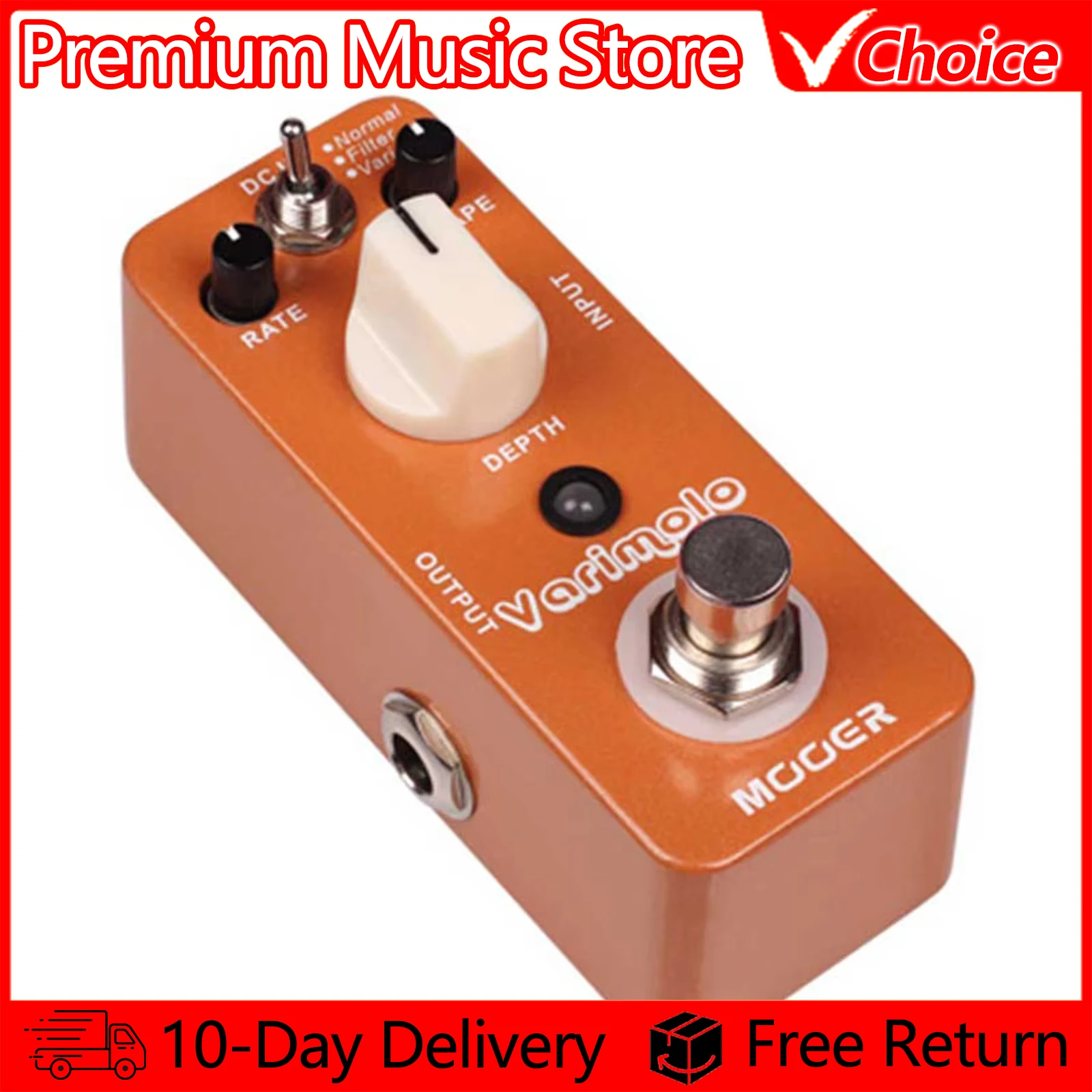 MOOER Guitar Effect Pedal Soul Shiver Modulation 3-Modes Chorus Vibrato Rotary Multi Modulation Classic 60's Sound True Bypass