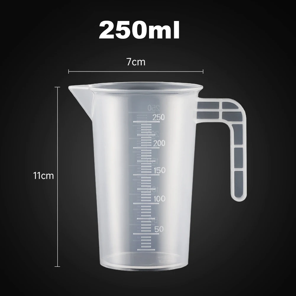 1 szt. Zlewka laboratoryjna plastikowa miarka 1000 ml/500 ml/250 ml cylinder laboratoryjny uczeń szkoła i laboratorium artykuły papiernicze dla