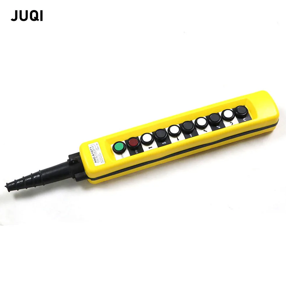 XAC-A1071  10 Buttons Rainproof Industrial Electric Crane Hoist Control Push Button Switches 250V 5A Yellow