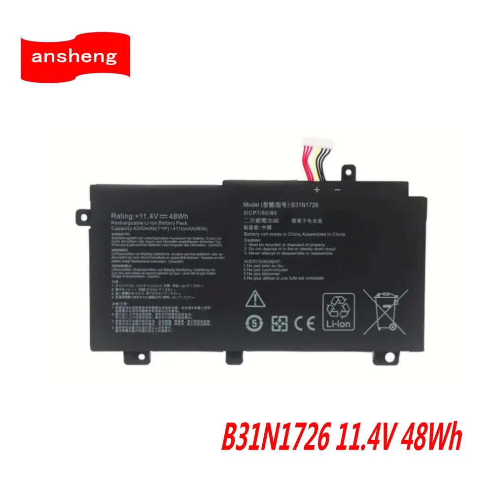 

B31N1726 B31N1726-1 Laptop Battery For Asus FA506 FX504GD FX504GM FX80GD FX80GM FX86FM FX504GE FX505 TUF565GD TUF554G