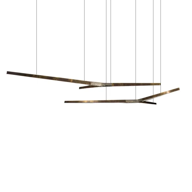 Custom Creative American retro light living room dining table model room long designer decorative chandelier