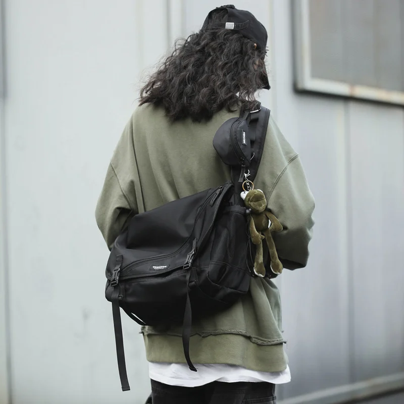 

Workwear Bag Male and Female Student Casual One Shoulder Crossbody Bag Tide Brand ins Harajuku Function Postman Bag Female