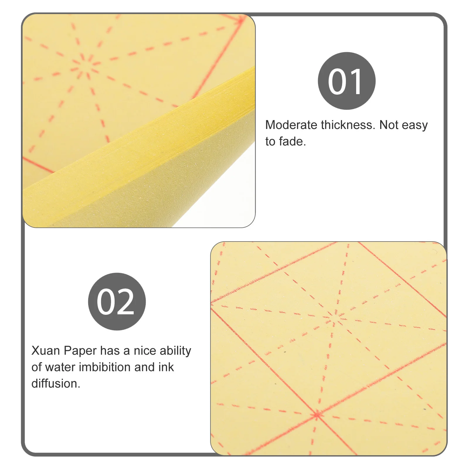 

150 Sheets Chinese Calligraphy Writting Grid Paper Xuan A8 Size Watercolor Practices Not Penetrated Calligraphy Practice Paper