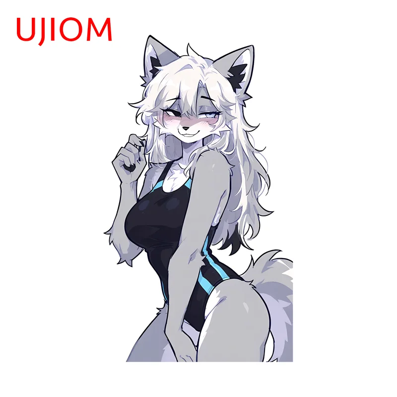 UJIOM Furry Seductive Picture Wall Sticker Trendy Premium Creative Occlusion Scratch PVC Decal Suitable For Art DIY Home Decor
