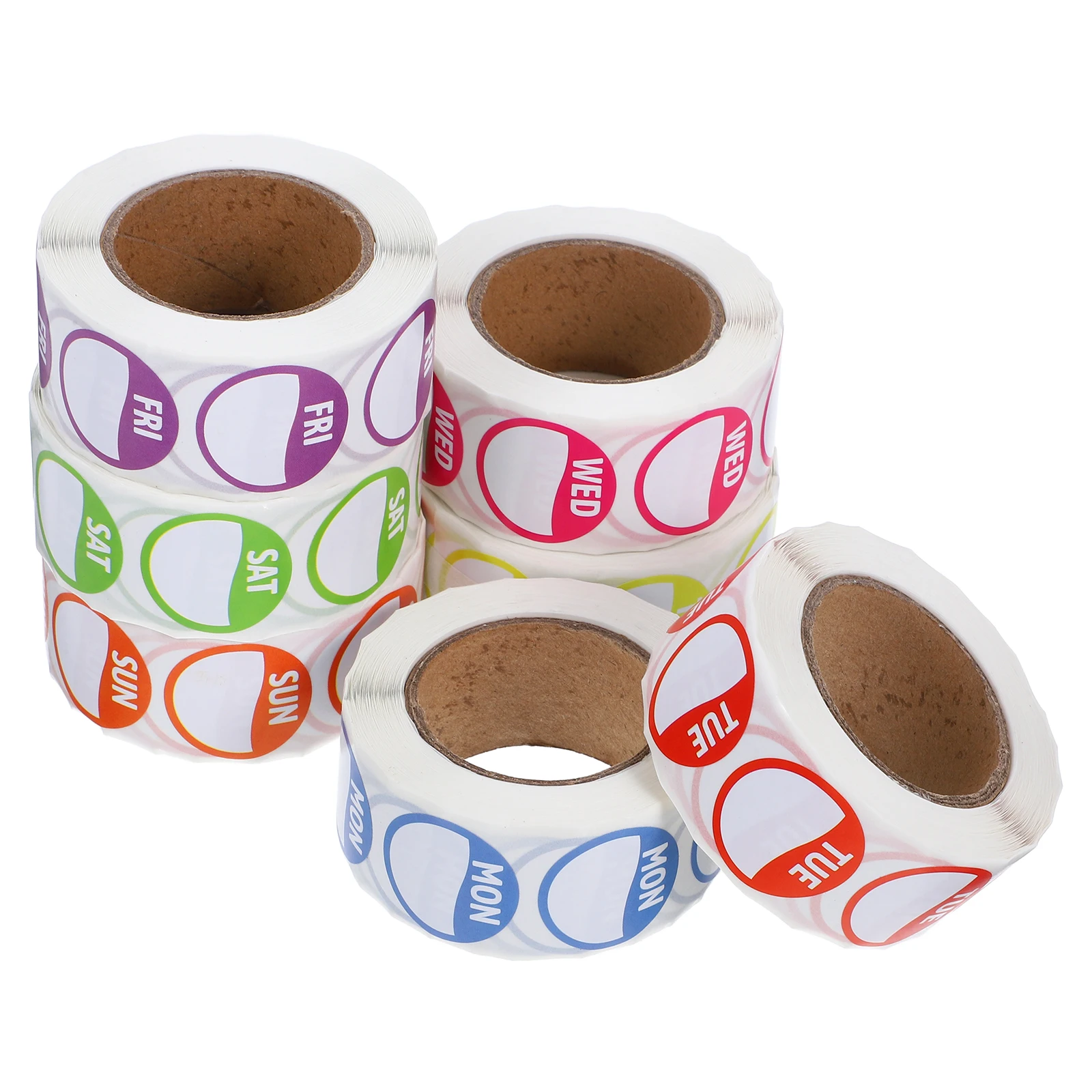 

7pcs 7 Rolls Removable Day Of Week Inventory Management Stickers Date Labels For Restaurant Weekday Management Monday To Sunday
