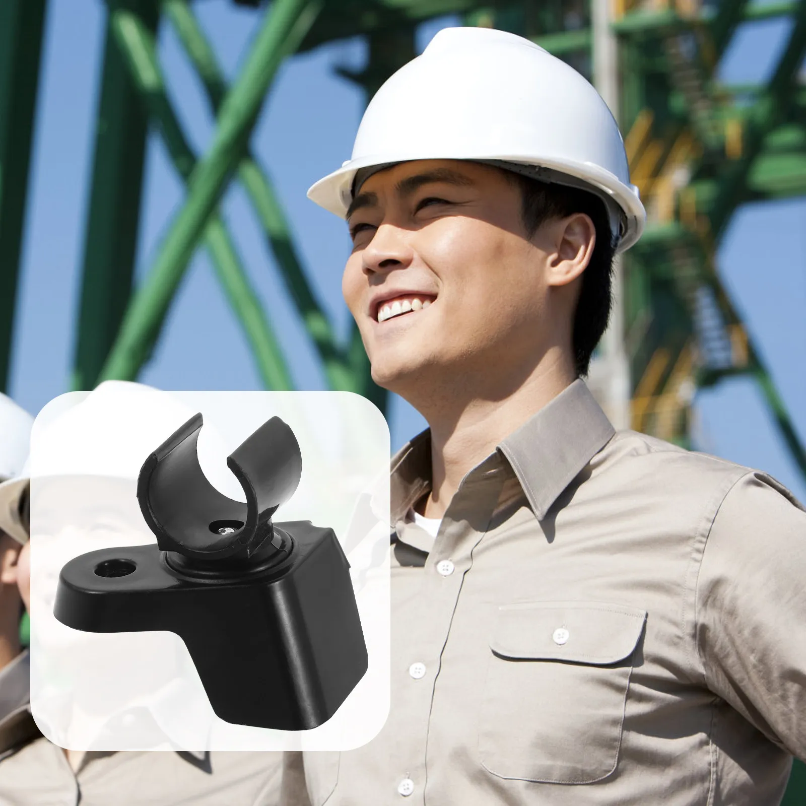 

Heavy Duty Flashlight Clip Hard Hat Light Holder for Construction Mining Maintenance Workers Safety Headlamp Accessory