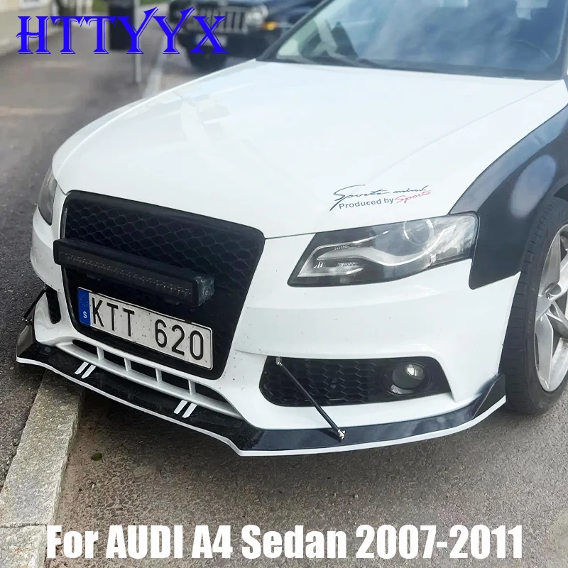 Car Front Bumper Splitter Lip Diffuser Body Kit Spoiler Guard For Audi A4 B8 8K Sedan 2007 2008 2009 2010 2011