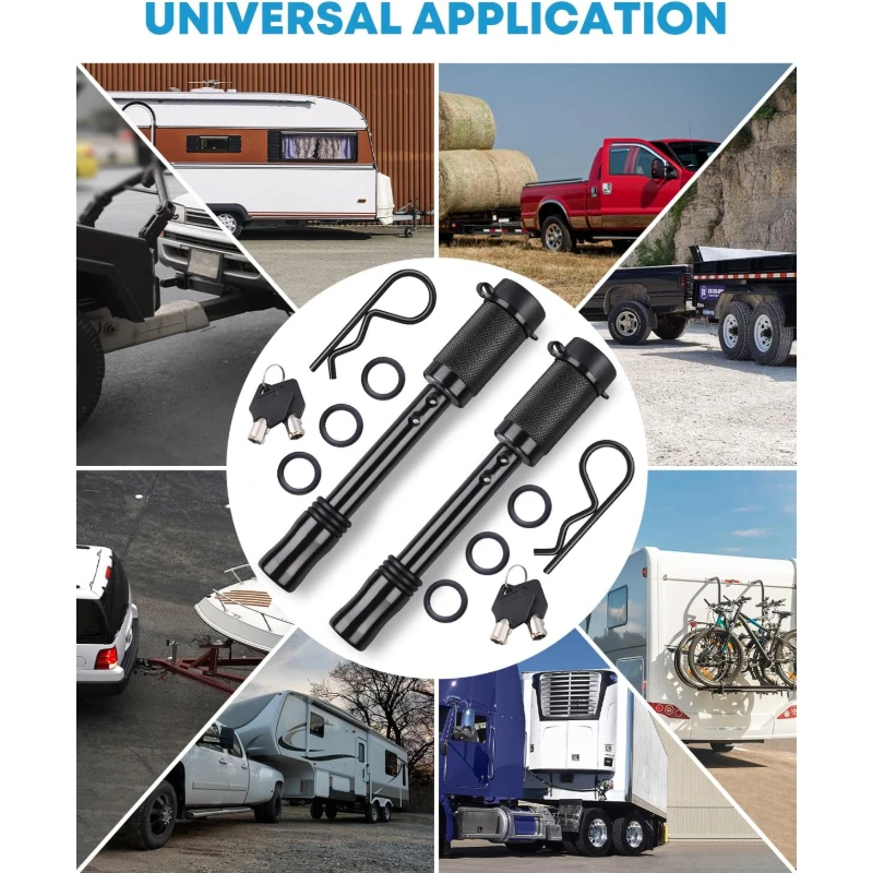 

5 8 Inch Trailer Hitch Pin Lock Set with Keys Anti Theft Tow Receiver for Class III IV RV Secure Rattle Design