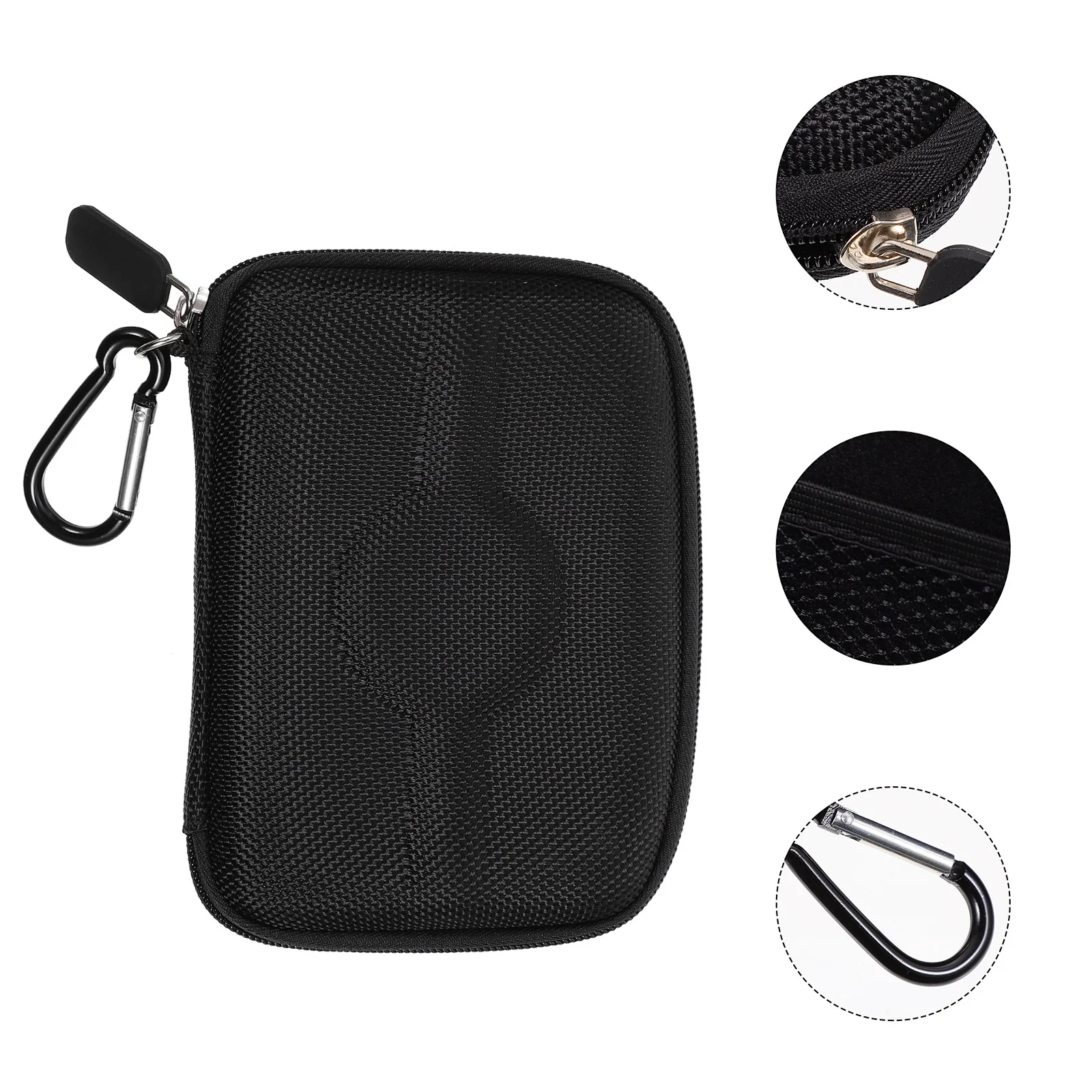

1 pc Protective Shell Case Black Small Durable Multipurpose Storage Bag For Earphone Cable Travel Office Sundry Pouch