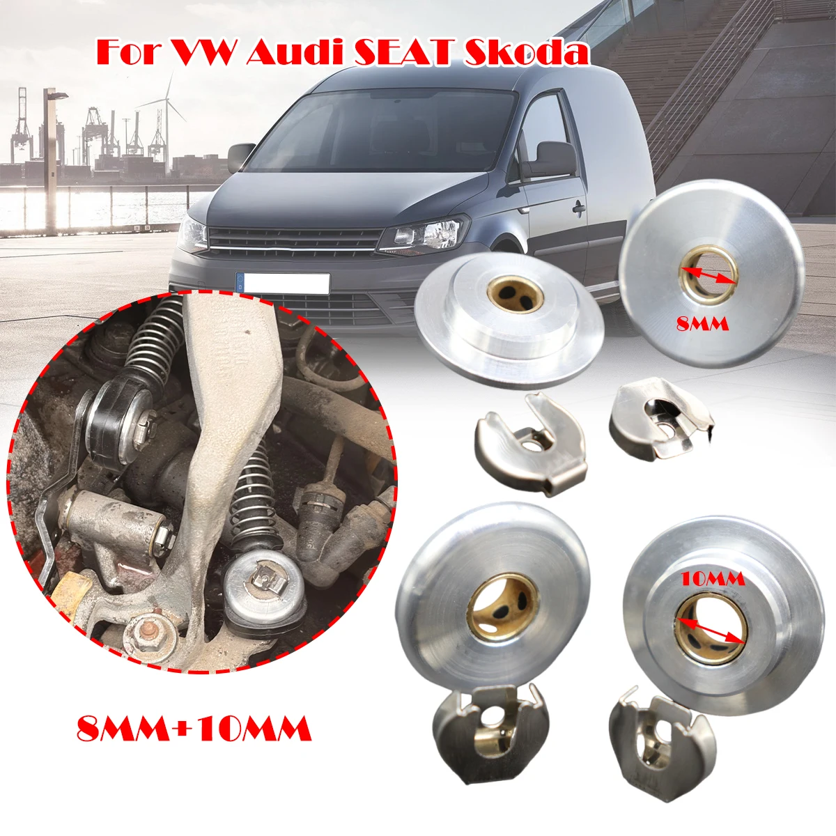 

8/10MM Aluminum Alloy Metal Gear Shift Cable End Rod Linkage Selector lever Pivot Bushing Lock Washer For VW Audi SEAT Skoda