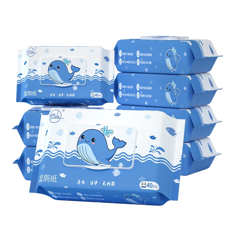 6 large packs of 80 pumps wet toilet paper family can clean toilet wipes baby wet toilet tissue paper portable sterilisation