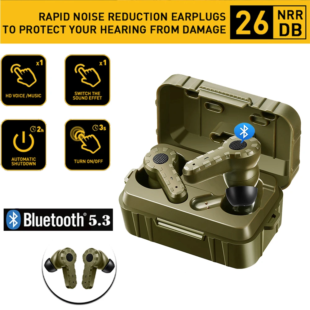 Bluetooth Earplugs M20T BT5.3 Ver Military Electronic Noise Reduction Hearing Protection Earplug for Range Shoot Hunting