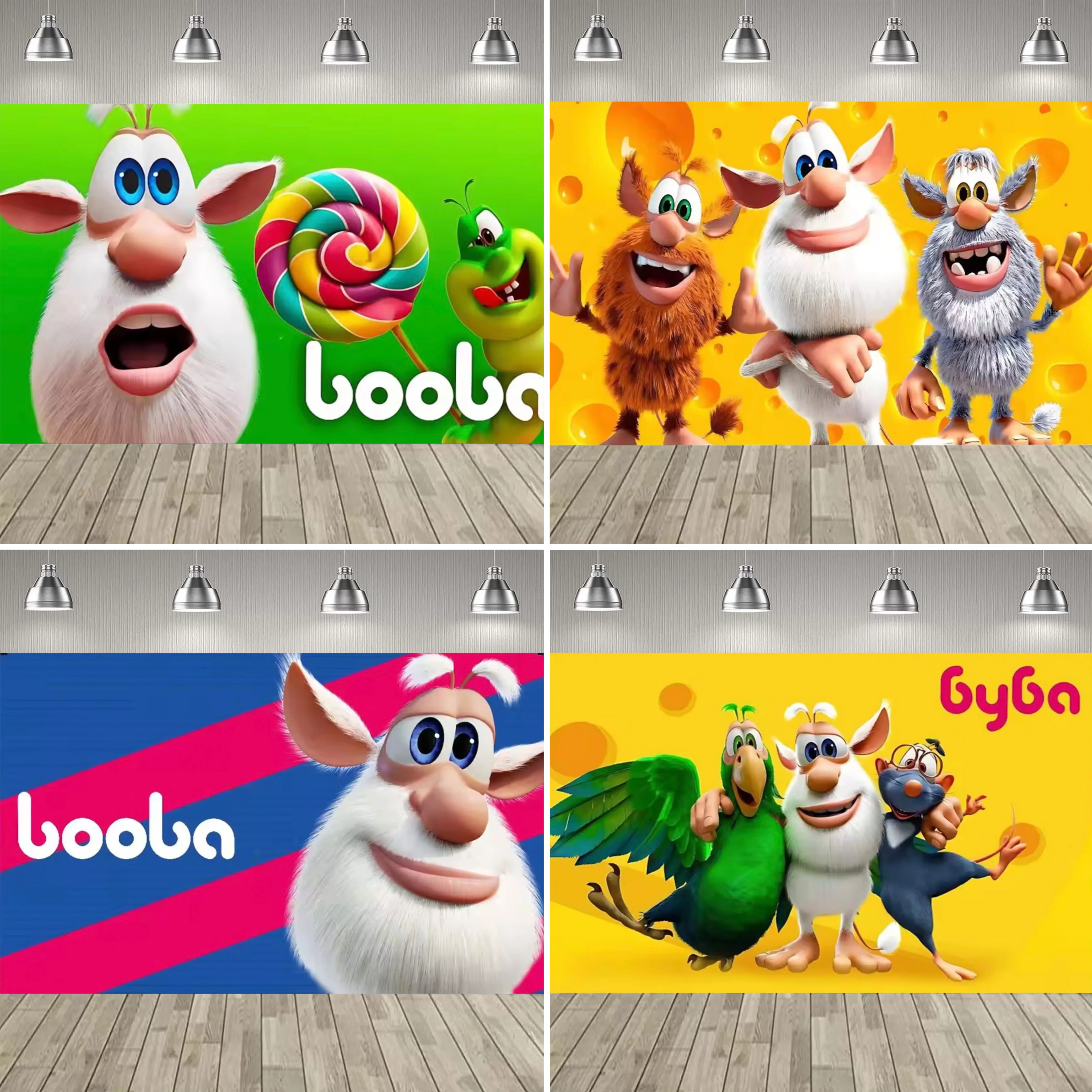 Cartoon Boobas Thema Party Dekor Hintergrund Big Eyed Maus Animation Kinder Geburtstag Party Raum Dekoration Banner Geschenk