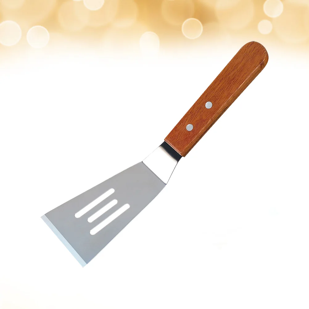 

Stainless Steel Fried Shovel Hollow Design Oil Draining Cooking Spatula Mini Portable Kitchen Tool BBQ Burger Flipper Spatula