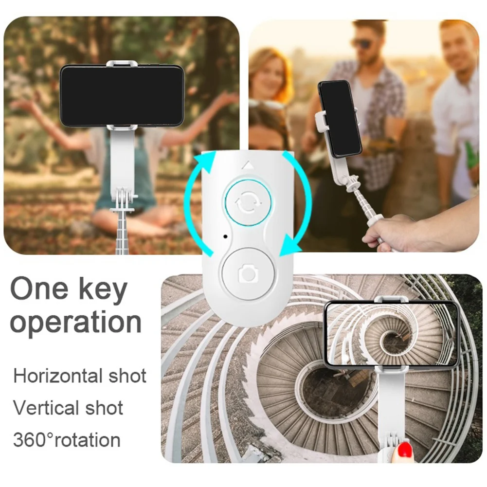 N91R-Phone Stabilizer Telescopic Gimbal Stabilizer With Fill Light Wireless Selfie Stick Handheld Mini Gimbal Bracket