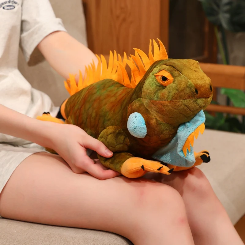 Simulation Green Iguana Plush Lifelike Lizard Doll Zoo Souvenir Crawler Enthusiast Gifts