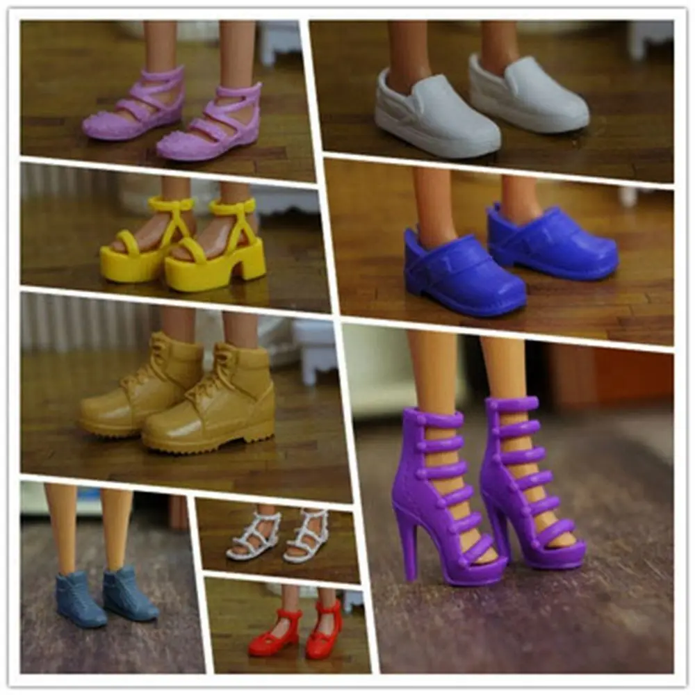 

30 Styles Fashion Foot Length 2.2cm Doll Shoes Accessories 1/6 Dolls Boot High Heels Shoes