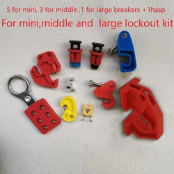 10pcs/lot full range lockout kit for multi pole MCB pis pos lockout master lockout mini breaker middle large breaker whole range