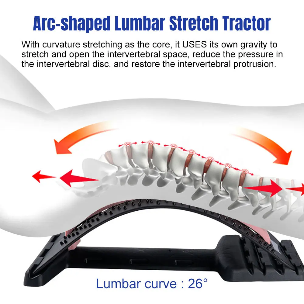 Back Stretcher Magnetotherapy Massage Tools Stretch Fitness Lumbar Support Relaxation Spine Posture Corrector Pain Relief Tools