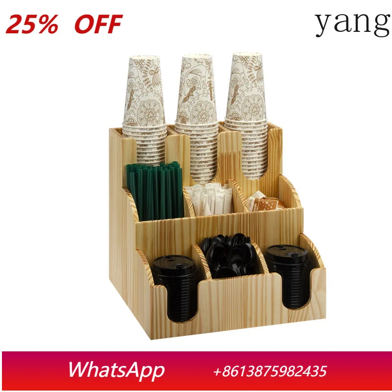 

CX wooden milk tea cup holder, disposable paper cup picker, bar storage straw holder, coffee shop commercial